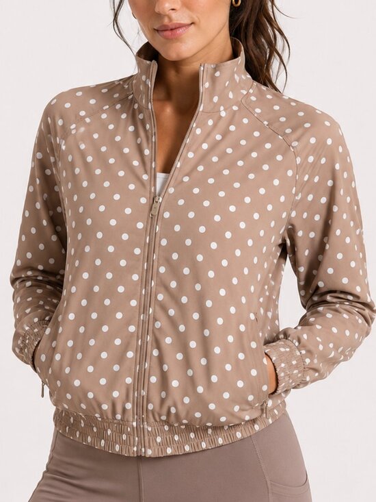 lululemon athletica Jackets & Blazers - LULULEMON Adapted State Track Jacket Simple White Sheer Oak Polka 6